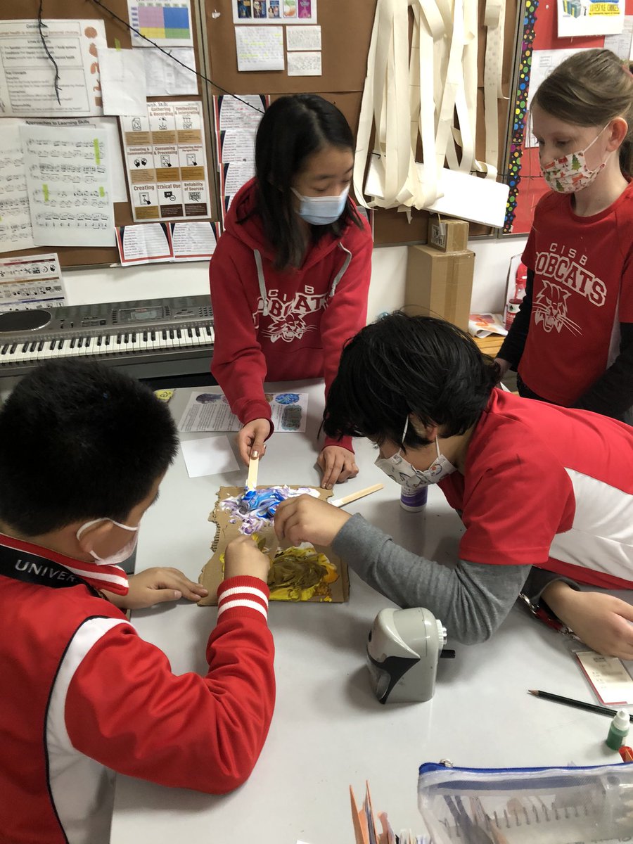 One of my favorite card making crafts - marble patterns! We had a lot of fun following the procedures to make these which were then used to make cards for other students. #balanced #myCISB