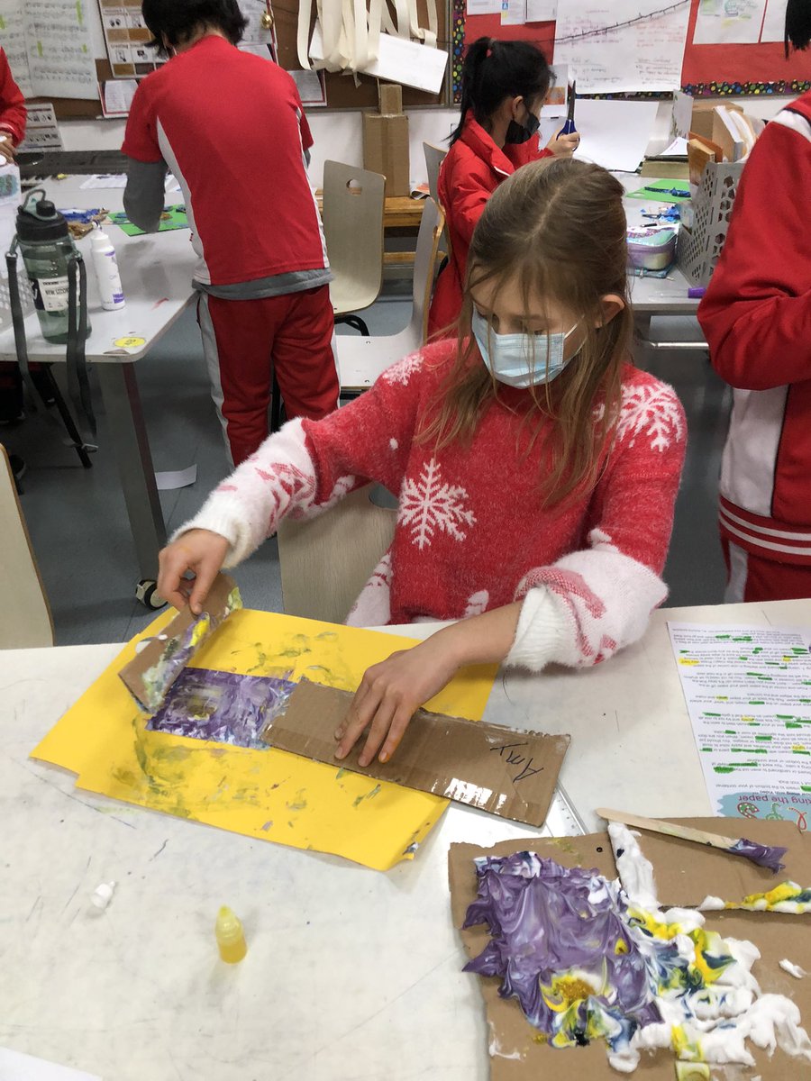 schmudkr's tweet photo. One of my favorite card making crafts - marble patterns! We had a lot of fun following the procedures to make these which were then used to make cards for other students. #balanced #myCISB https://t.co/0llIcxQ0OC