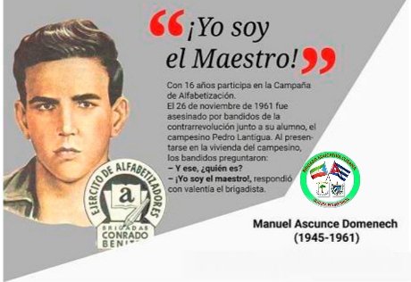 RenierSerranoM1's tweet photo. ✅ #FidelEntreNosotros
✅ #SomosContinuidad
✅ #CubaMined ⭐
🔷El 22 de diciembre nos recuerda el momento en el que Fidel, en la Plaza de la Revolución, junto a los alfabetizadores, declara a Cuba “Territorio libre de Analfabetismo” (1961) https://t.co/4KBRomlY6W