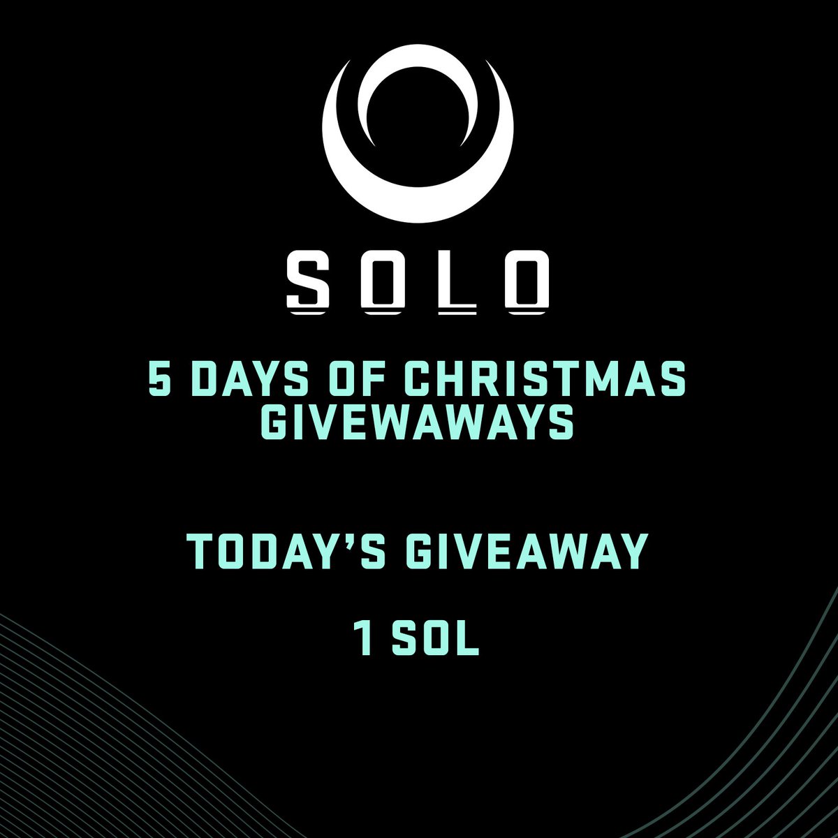 mysolomusic's tweet photo. 🎄SOL CHRISTMAS GIVEAWAY🎄

On the first day of our Christmas giveaways, we want to give one of you 1 SOL! 

To enter, do the following: 

1. Follow @mysolomusic 
2. RT and like this tweet
3. Tag 2 friends in the replies

Winner announced on Wednesday, Dec 22.

#Solana #SolanaNFT https://t.co/jVaPLTwn0Q