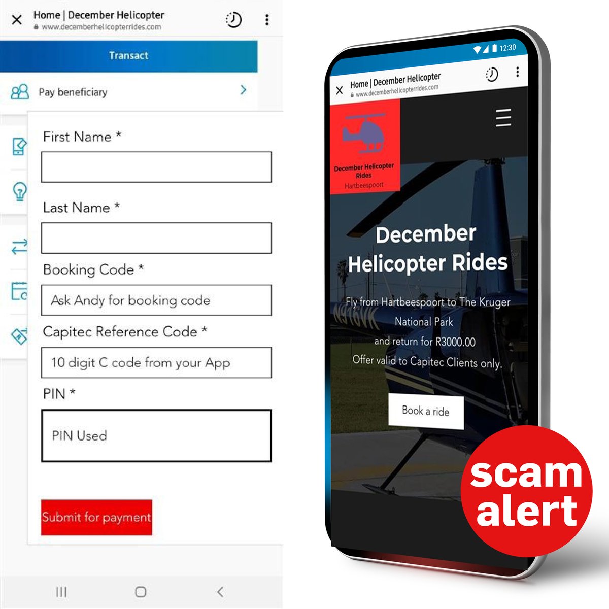 CapitecBankSA's tweet image. Fraud alert: this is a phishing scam. #ProtectYourPin never share it with anyone in a DM, online form, SMS, email or over the phone.

If you have fallen victim to this scam and suspect suspicious behaviour please report it to our call center on 0860 10 20 43.