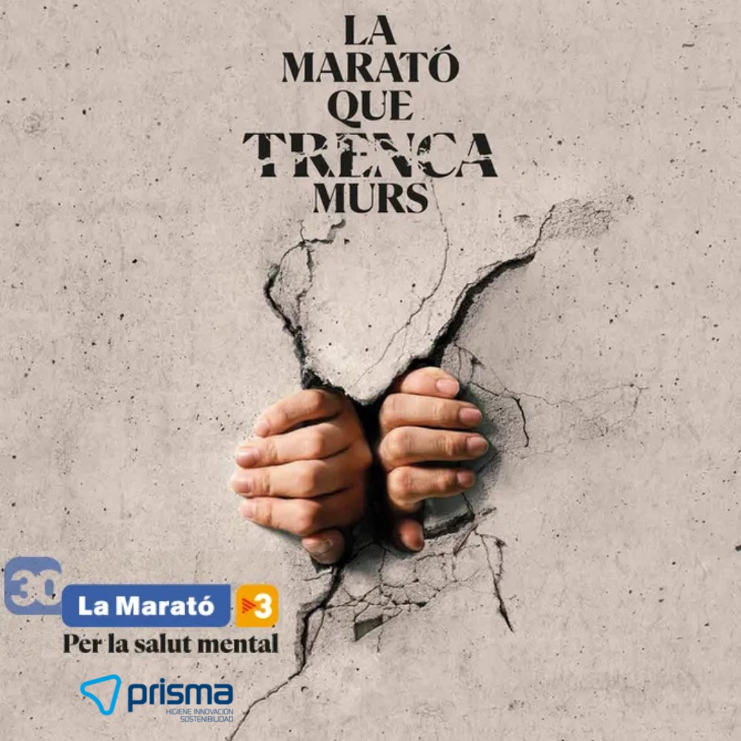 PrismaaSL's tweet photo. Prisma, amb la Fundació La Marató de TV3
Un any més, hem col·laborat aportant el nostre donatiu, aquesta edició́ està dedicada a la recerca i sensibilització sobre els problemes de salut mental.

La Marató que trenca murs! 💪
#maratódetv3 #investigacióirecerca #salutmental https://t.co/VO1LHhcIIn
