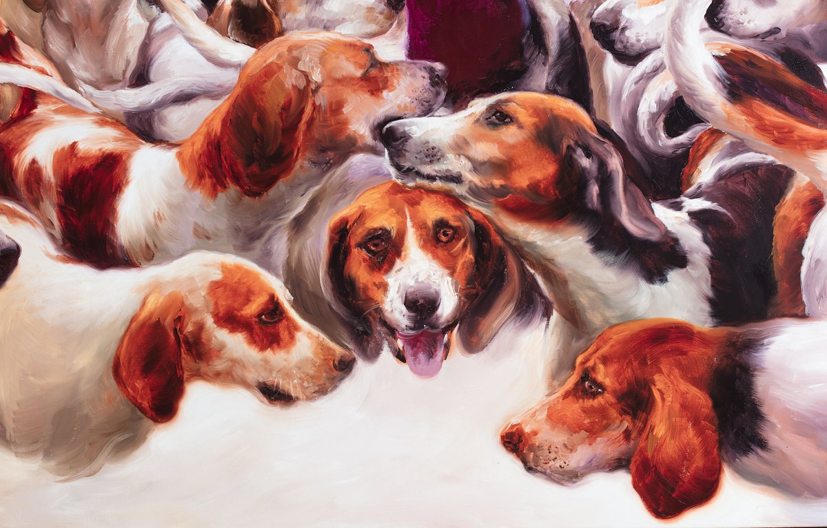 SalaLieber's tweet photo. Guru mit Stoffhund | 2021 | Öl auf Leinwand | 120 x 180 cm https://t.co/AqEHwF4qfj