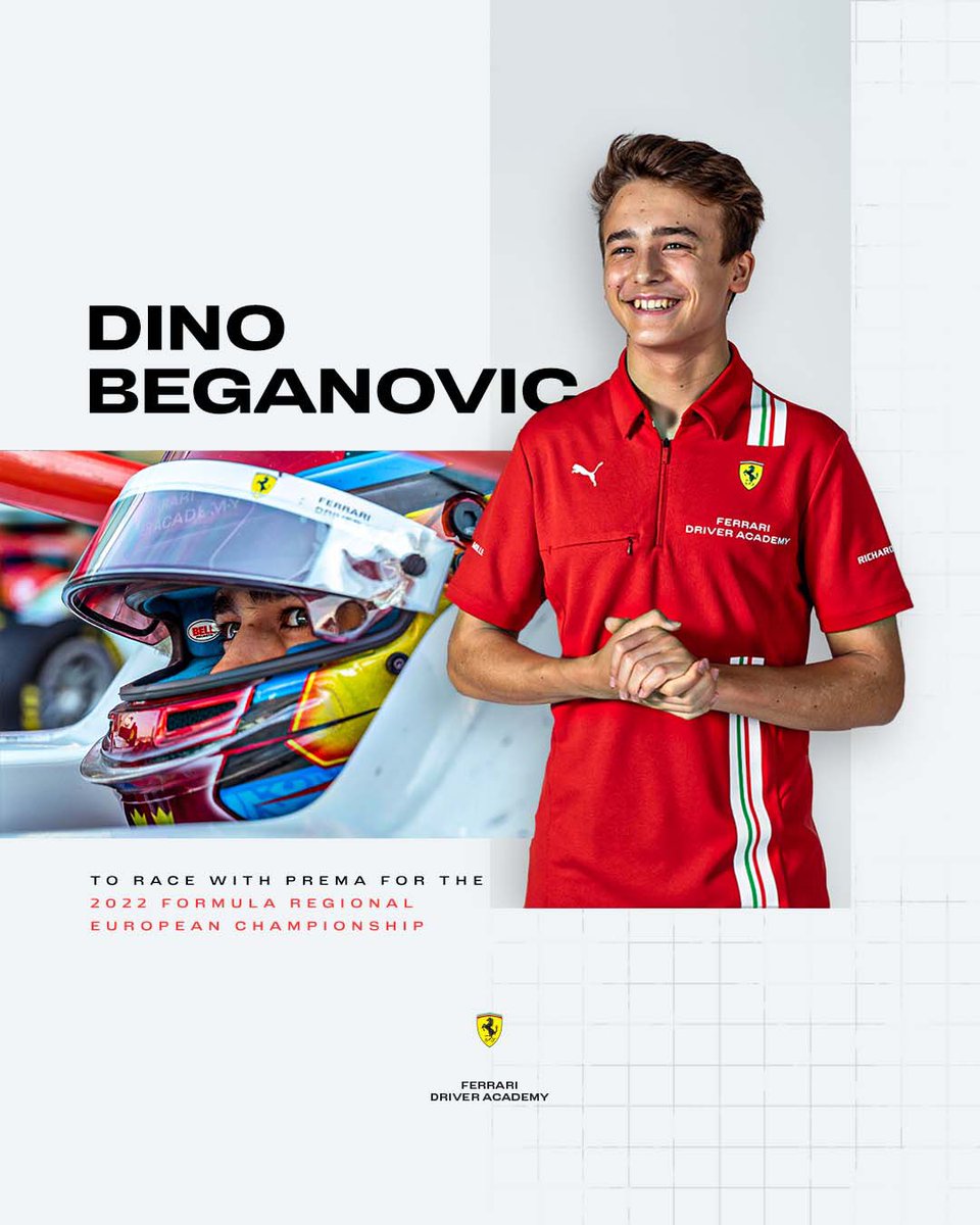 Confirmed, Dino Beganovic will have a seat with <a href="/PREMA_Team/">PREMA</a> for the 2022 Formula Regional European Championship! Good Luck Dino! 🏎😎