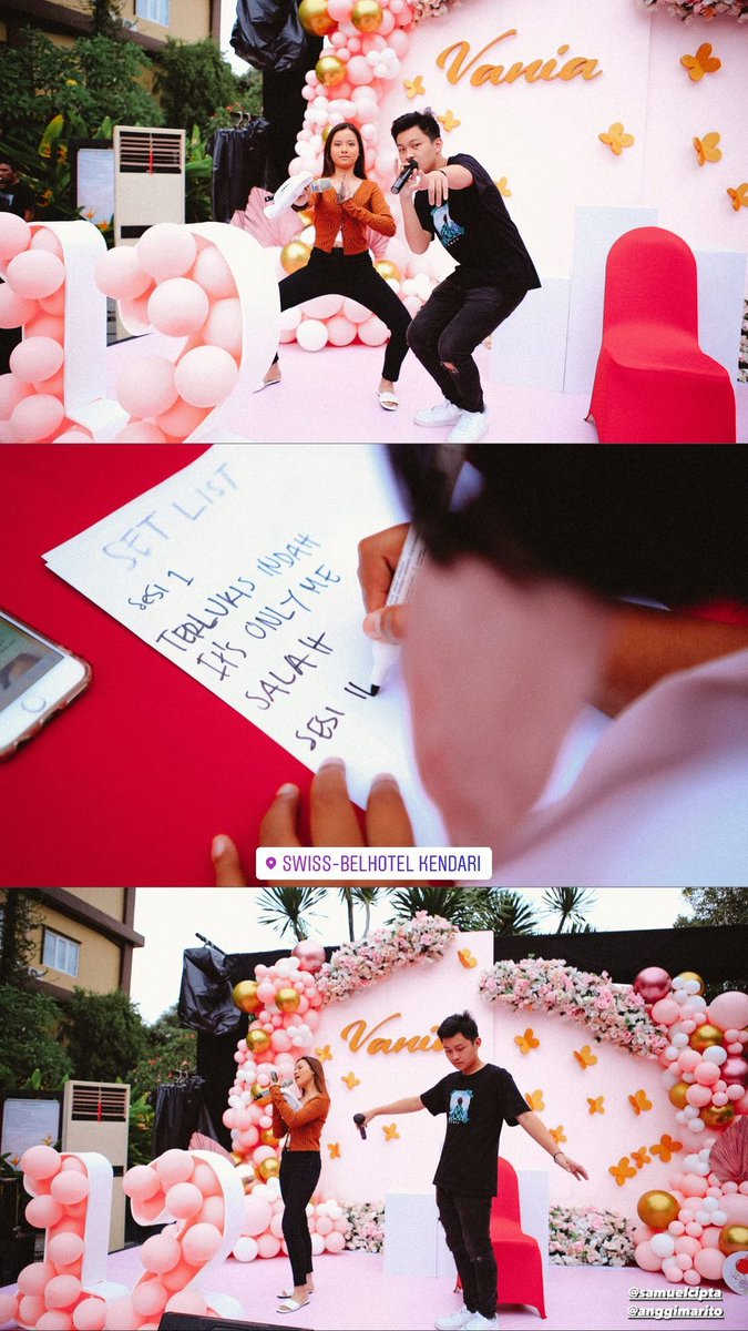 samunityofc's tweet image. Set List off air kendari malam ini @realsamuelcipta bersama @anggimarito6 #samuelcipta