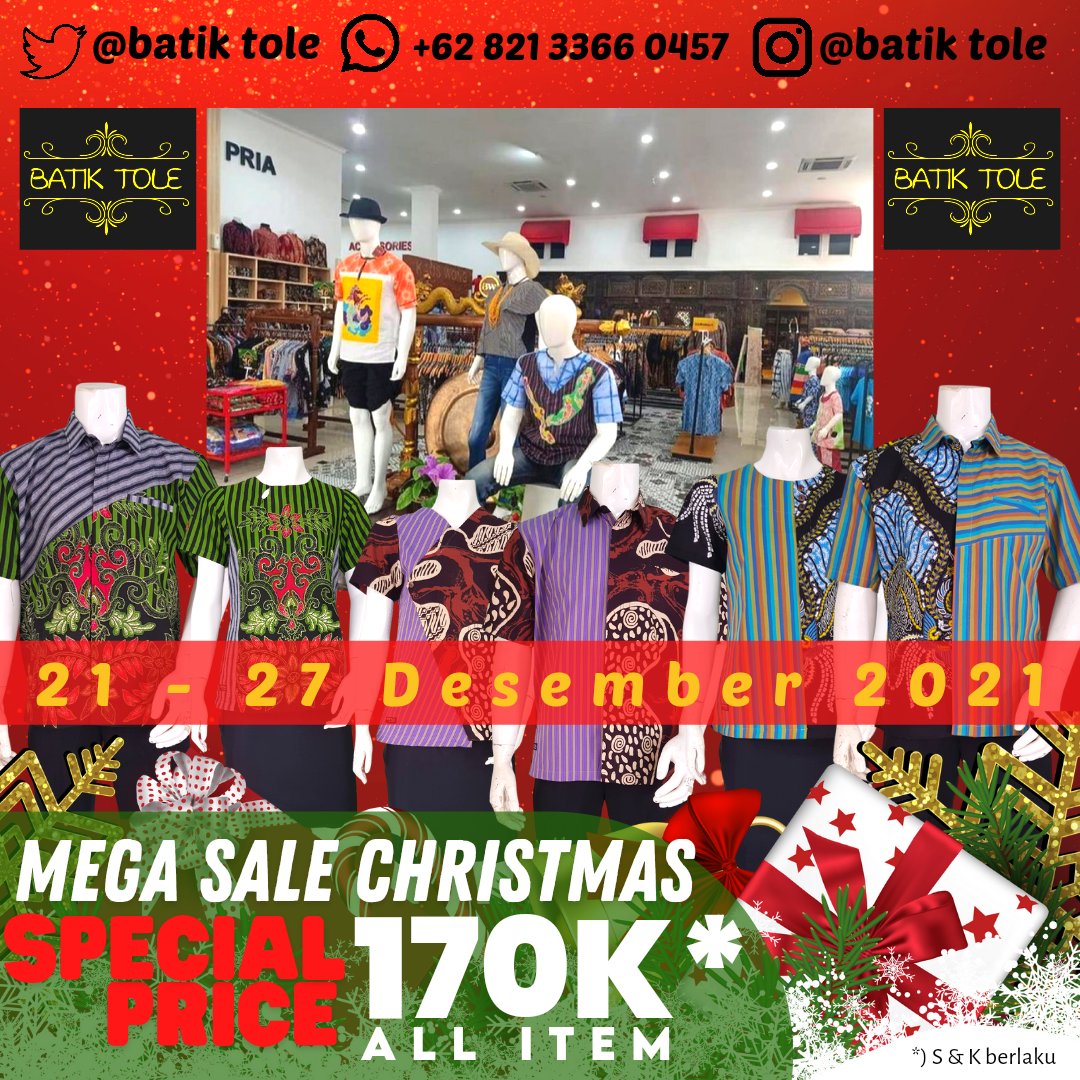 BatikTole's tweet photo. #megasale #promo #promonatal #batik #batikmoderen #batikpria #batiktole #kemejabatik #natal #natal2021 #Christmas2021 https://t.co/IwW891Vwzf