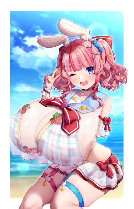 寒いので水着イラストを再掲します🐰 