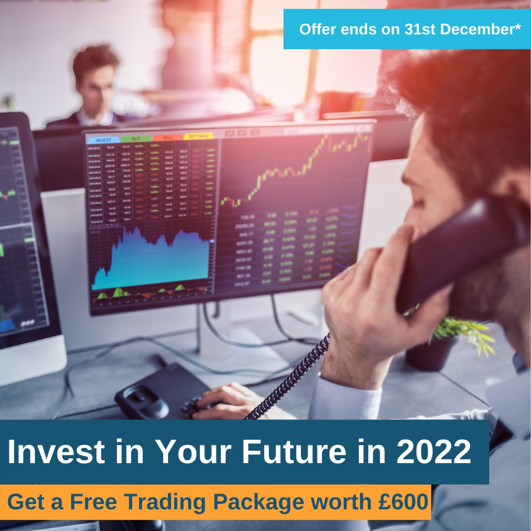 Make sure that your 2022 gets off to a flying start and sign up to a course before 31 December 2021 to get a free trading package worth £600.

Offer end 31st December learn more here bit.ly/3e8Pfb0