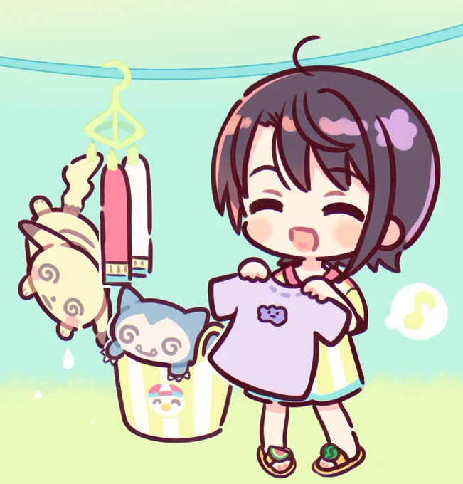 お洗濯スバルちゃん🌞👕 #プロテインザスバル 
