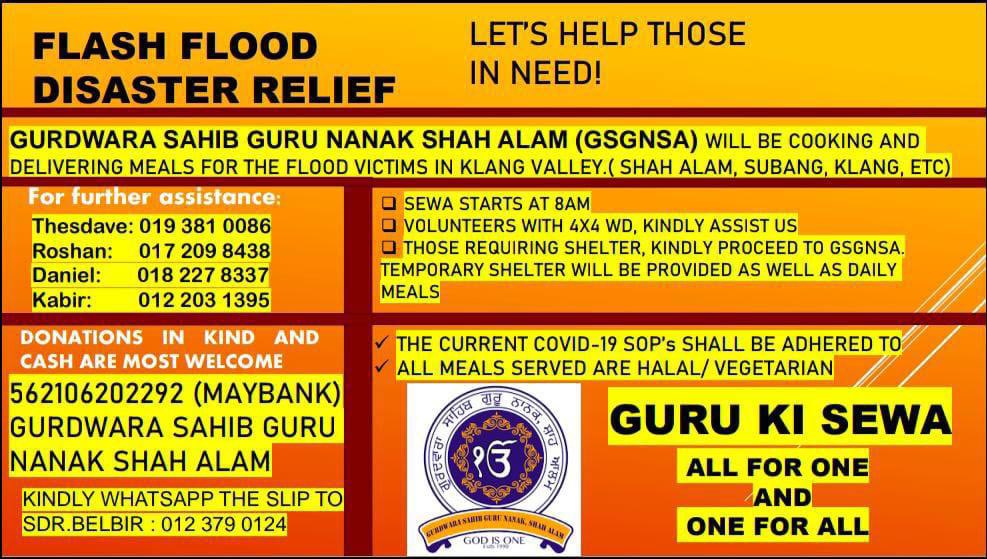 Arjun On Twitter Those Who Are Planning To Volunteer At Gurdwara Sahib Petaling Jaya May Also Consider Rerouting To Gurdwara Sahib Shah Alam They Are Severely Lacking Volunteers Daruratbanjir Kitajagakita Twitter
