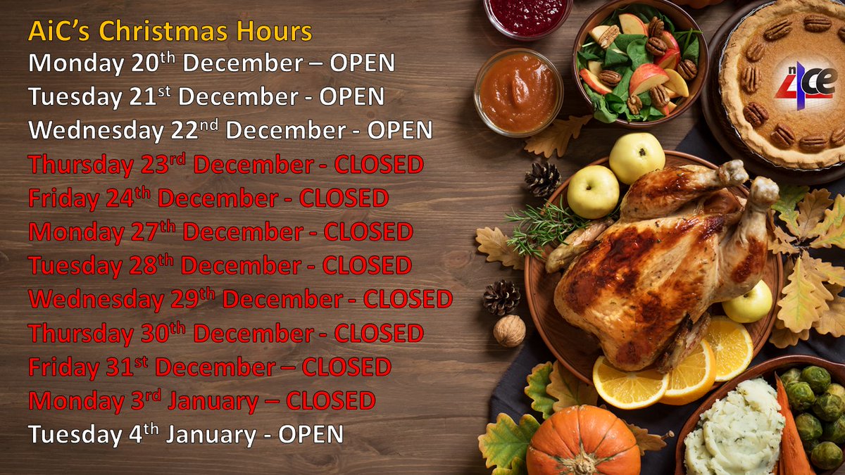 appsincadd's tweet image. 🎁🎅Just a reminder of AiC&apos;s Christmas Closure during the Festive period
#n4cesoftware #christmastime #christmas2021 #santascomingtotown🎅🏻🎄⛄️