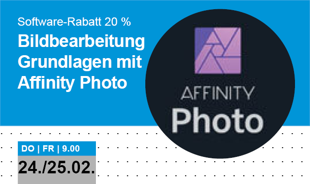 vhserlangen's tweet photo. Kompaktkurs Affinity Photo - Grundlagen der Bildbearbeitung -  DO/FR, 24./25. Februar 2022. Affinity Photo ist ein sehr vielseitiges, professionelles und trotzdem preisgünstiges Programm - lernen Sie es kompakt an 2 Tagen kennen https://t.co/DcdiultGWq an der vhs Erlangen https://t.co/0AScS77kzX
