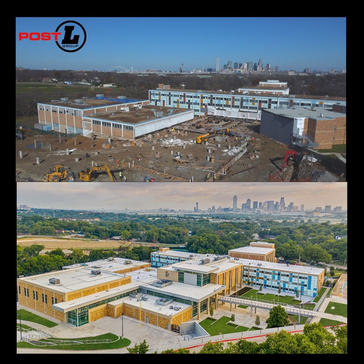 PostLGroup's tweet image. Our Dallas ISD FD Roosevelt Addition &amp;amp; Renovation “Before and After”.