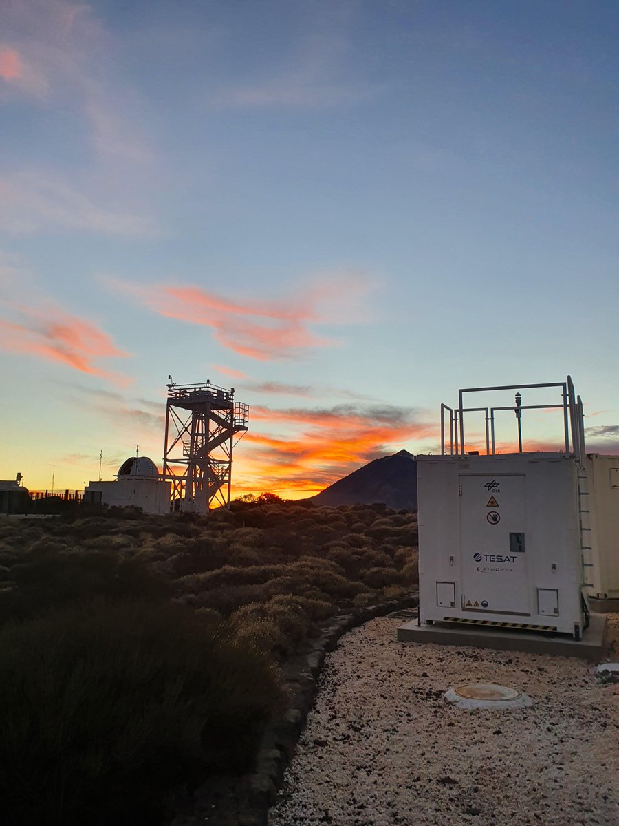 TesatSpacecom's tweet photo. The transportable #adaptive #optical #ground #station (T-AOGS) which @TesatSpacecom operates for the @DLR_de - Deutsches Zentrum für Luft-und Raumfahrt e.V. has been sucessfully commissioned in Tenerife! @BMWi_Bund , @AirbusSpace , @InmarsatGlobal #communication #lasercomm https://t.co/TI6cXs1AKs