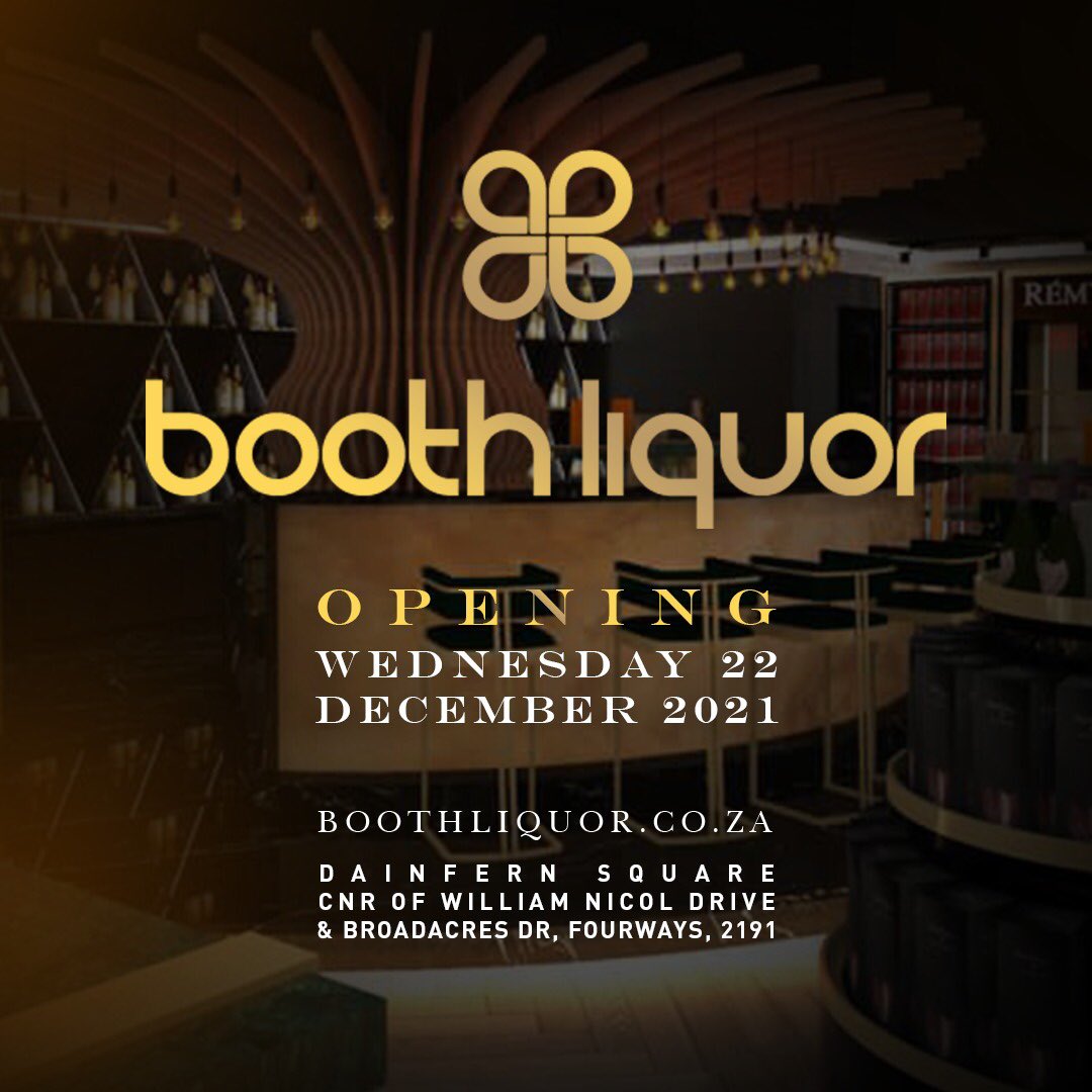 SSPRelations's tweet photo. Its the Grand Opening of the #boothliquor #boutiquestore tomorrow at Dainfern Square at 3 pm!!! Come through let’s celebrate!!! #blackexcellence #luxurylifestyle 👑 https://t.co/6BPeoemwRt