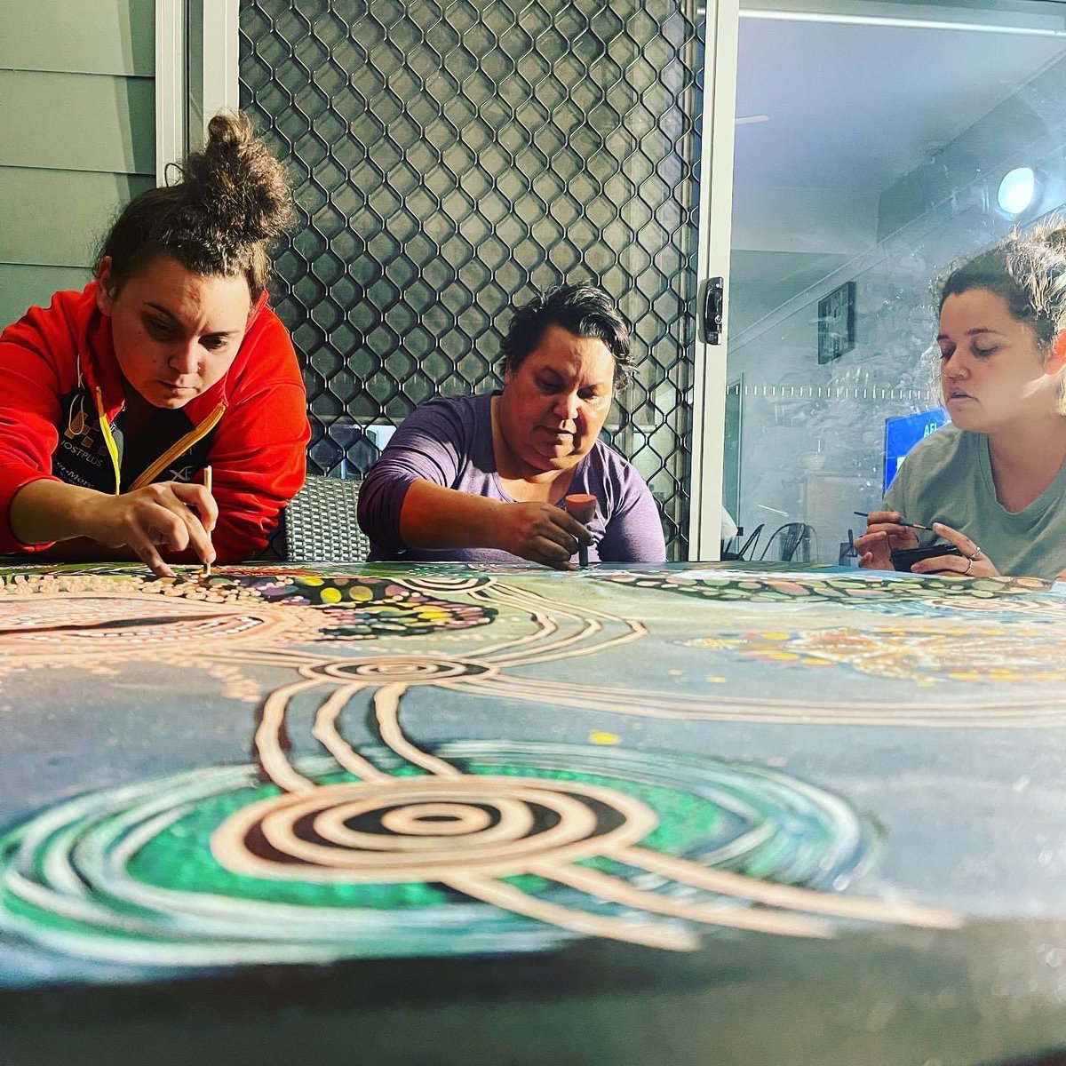 My daughters &amp; I sharing a moment painting together ❤️👣✊🏽🪃