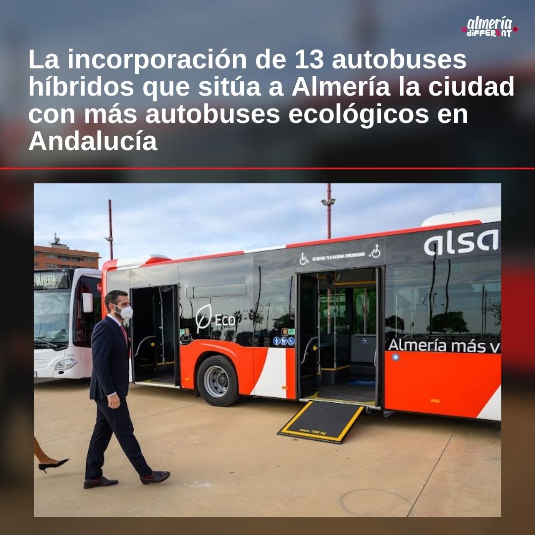 🔴 Este pasado Lunes, el consejero delegado de Alsa, Francisco Iglesias y Ramón Fernández-Pacheco, el alcalde de Almería han presentado los nuevos vehículos híbridos que cuentan con luces LED, espacio para sillas de ruedas 🦽 y hasta cargadores de USB.

#Almería #Autobús #Aid