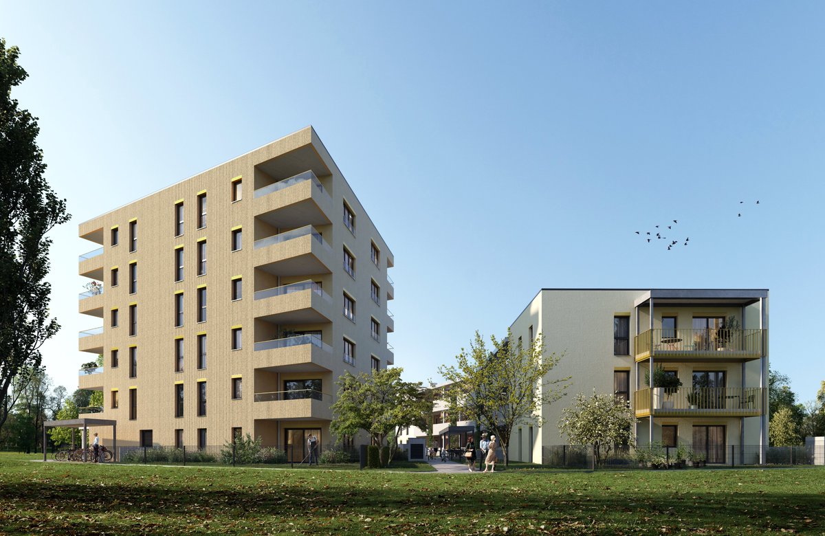 arch_coll's tweet photo. “Ein Viertel Grün” is a well thought-out mix of high and low buildings surrounded by a bounty of green space, offering apartments either subsidised or privately financed. 
#wienerneustadt #stadionareal #einviertelgrün #wohnbau #residentialconstruction #architectscollective https://t.co/zsqixDG4fI