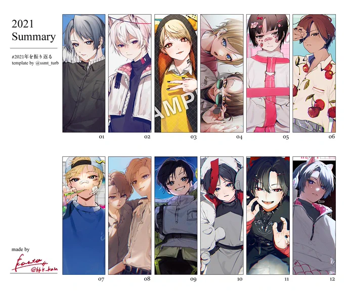 #2021年の絵を振り返る
一か月に1枚は一応絵が描けていた... 