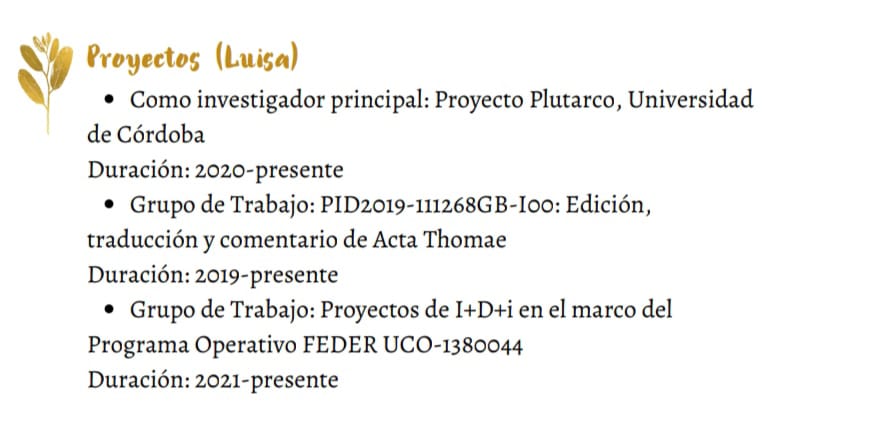 UCOGriego's tweet photo. Luisa Lesage Gárriga.
UCO (Universidad de Córdoba).
Profesora Ayudante Doctora.
Del departamento de Estudios Filológicos y Literarios.

Aquí podéis encontrar un poco más sobre ella y sus proyectos. https://t.co/3YJ0QkTEYB
