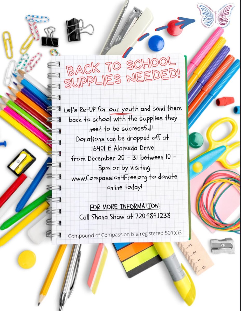 Let's help our youth prepare for the upcoming school year by getting them a re-stock on their supplies! Details below.