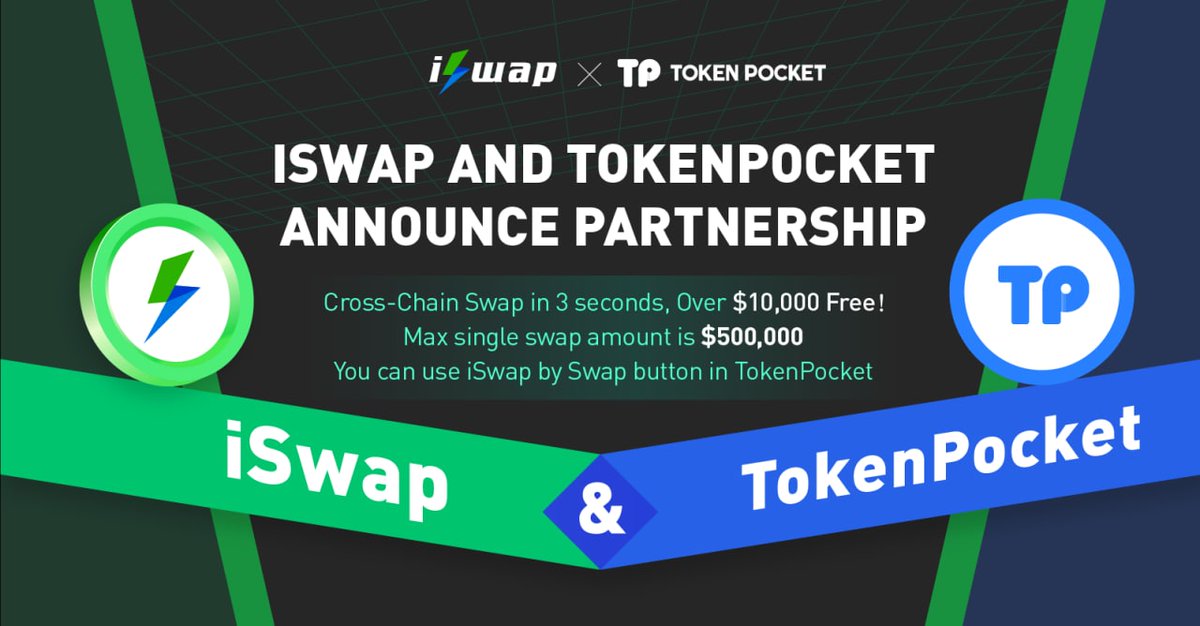 iSwapCom's tweet photo. 📢iSwap X TokenPocket
Upgrade the cooperation relationship‼️
✅Swap in @TokenPocket_TP to experience iSwap 3 seconds ⚡Cross Chain Swap.
✅ Over USDT 10,000 order will be FREE.
✅ Max $500,000 /single order.
Cross Chain Swap on iSwap now!
#CrossChain #iSwapCom https://t.co/TONFOYlye6