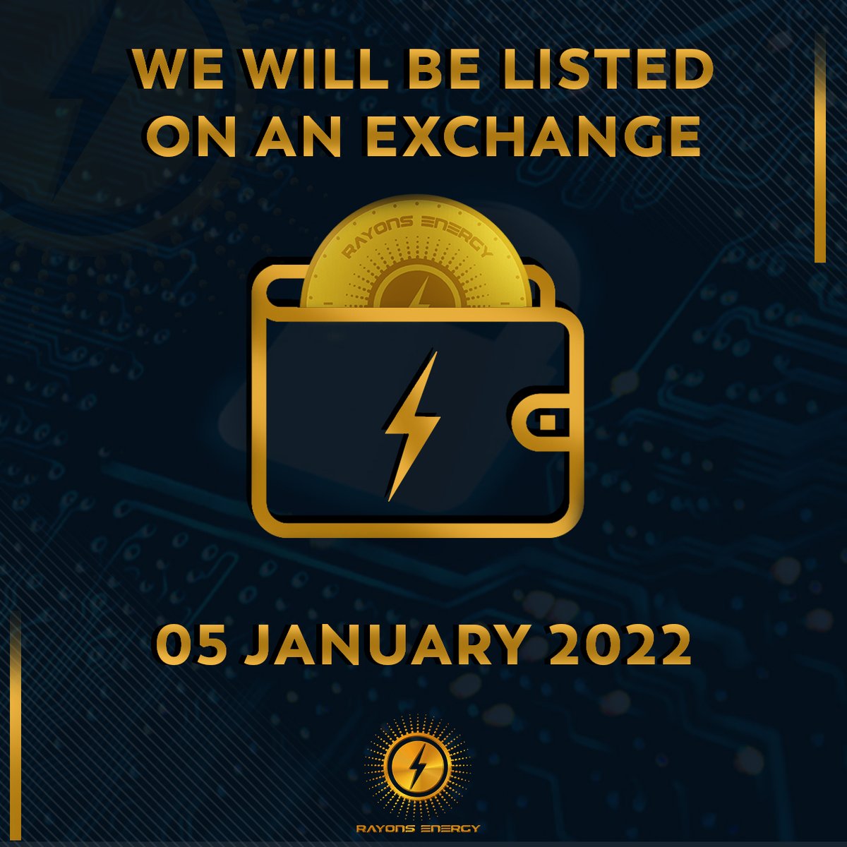 RayonsEnergy's tweet photo. We Will be Listed on an Exchange.
05/JAN/22

Seremos Listados em uma Exchange.
05/JAN/22

#rayonsenergy #rayons #energy #solarenergy #worldcryptobr #btc #criptomoedas #tokencoin https://t.co/4pbrooLkZb