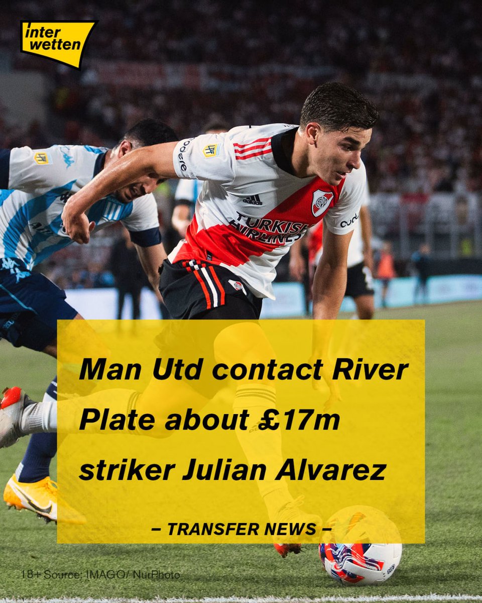 ⏳ Manchester United could replace Edinson Cavani with Argentinian forward Julian Alvarez. #Bettingisoursport #InterwettenNG