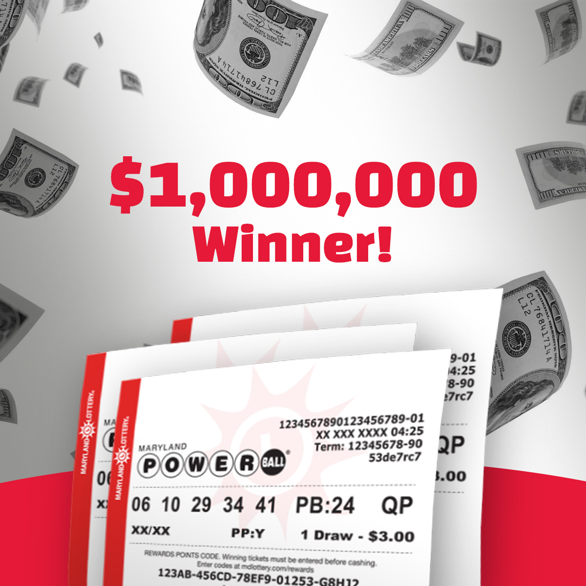 Congratulations to the newest Maryland millionaire! A $1 million winning Powerball ticket was sold in Takoma Park. Read more: https://t.co/P4GFDMUJr1 https://t.co/j0tdAMWEU5