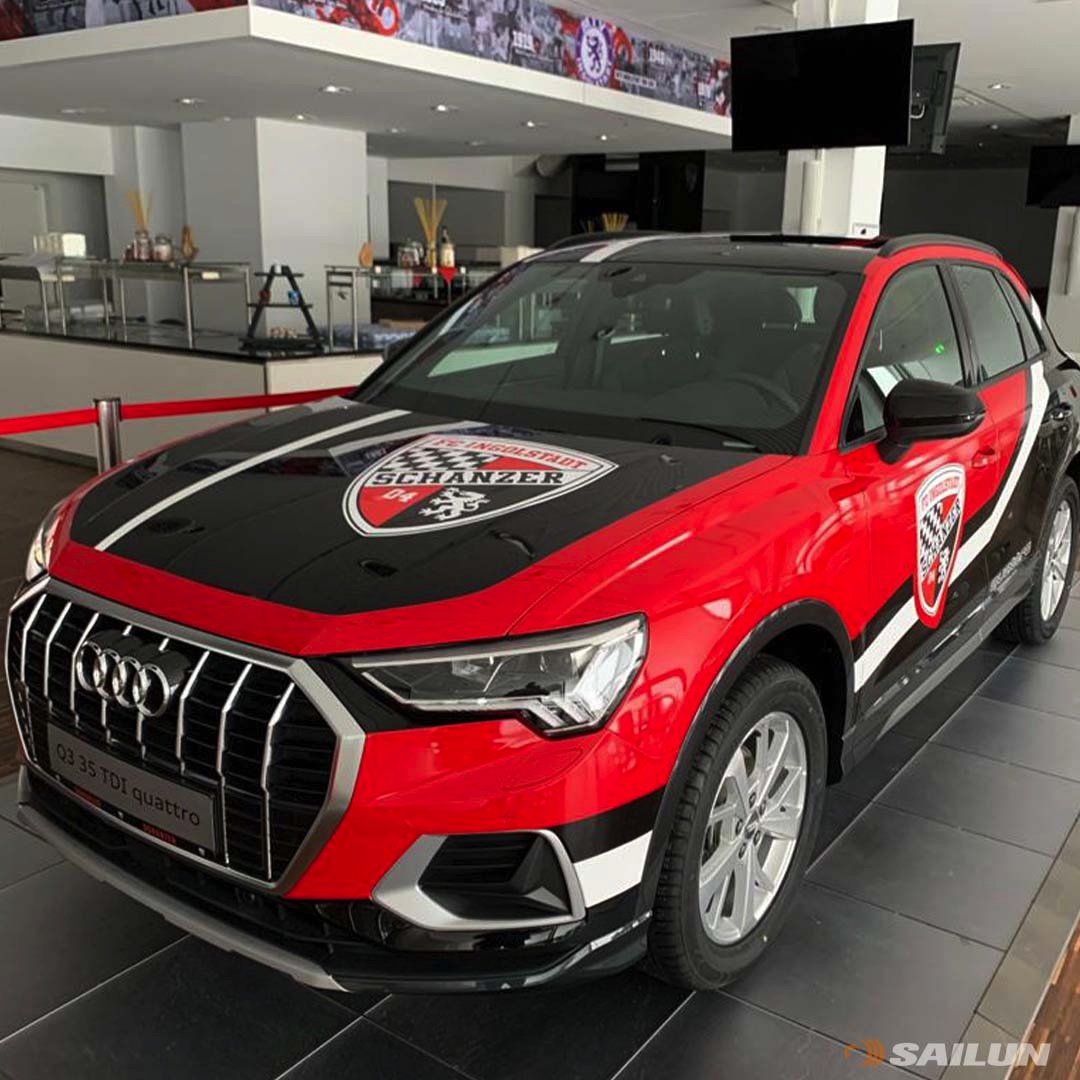 sailun_europe's tweet photo. Our partner @dieschanzer has some new shoes on 😉. The branded Audi Q3 TDI quattro at the business area at Audi Sportpark got some brand-new Sailun tyres. It’s a perfect match!
 #SAILUN #SailunTyre #MakeGreatTyres #SmartForward #TyreTuesday #FCIngolstadt04 https://t.co/TXbMNQ7kFT