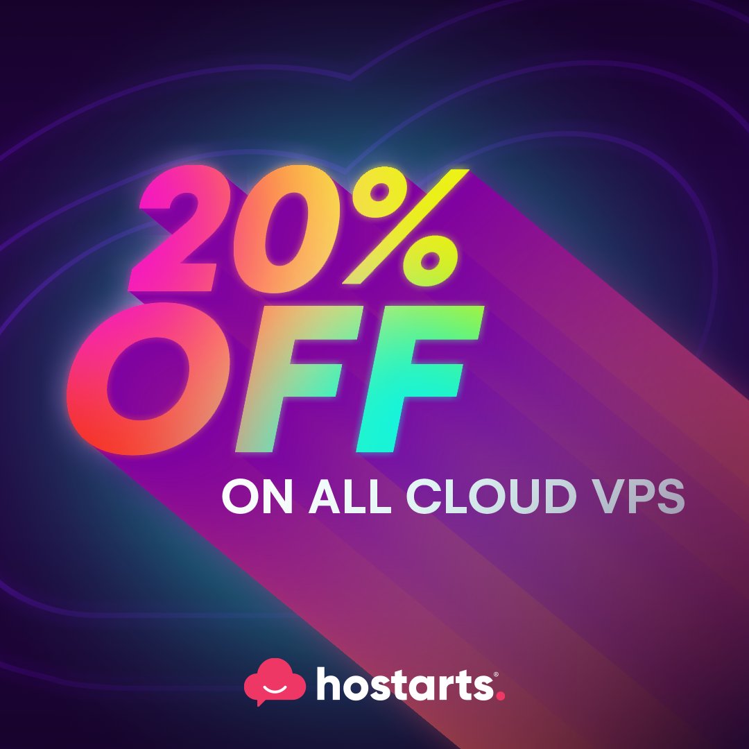 Chers clients, c'est avec un immense plaisir que nous lançons les festivités de fin d’année avec notre #promotion à -20% sur tous les #Cloud #VPS Hostarts! profitez rapidement de l'offre sur le lien suivant : panel.hostarts.com/store/cloud-vps