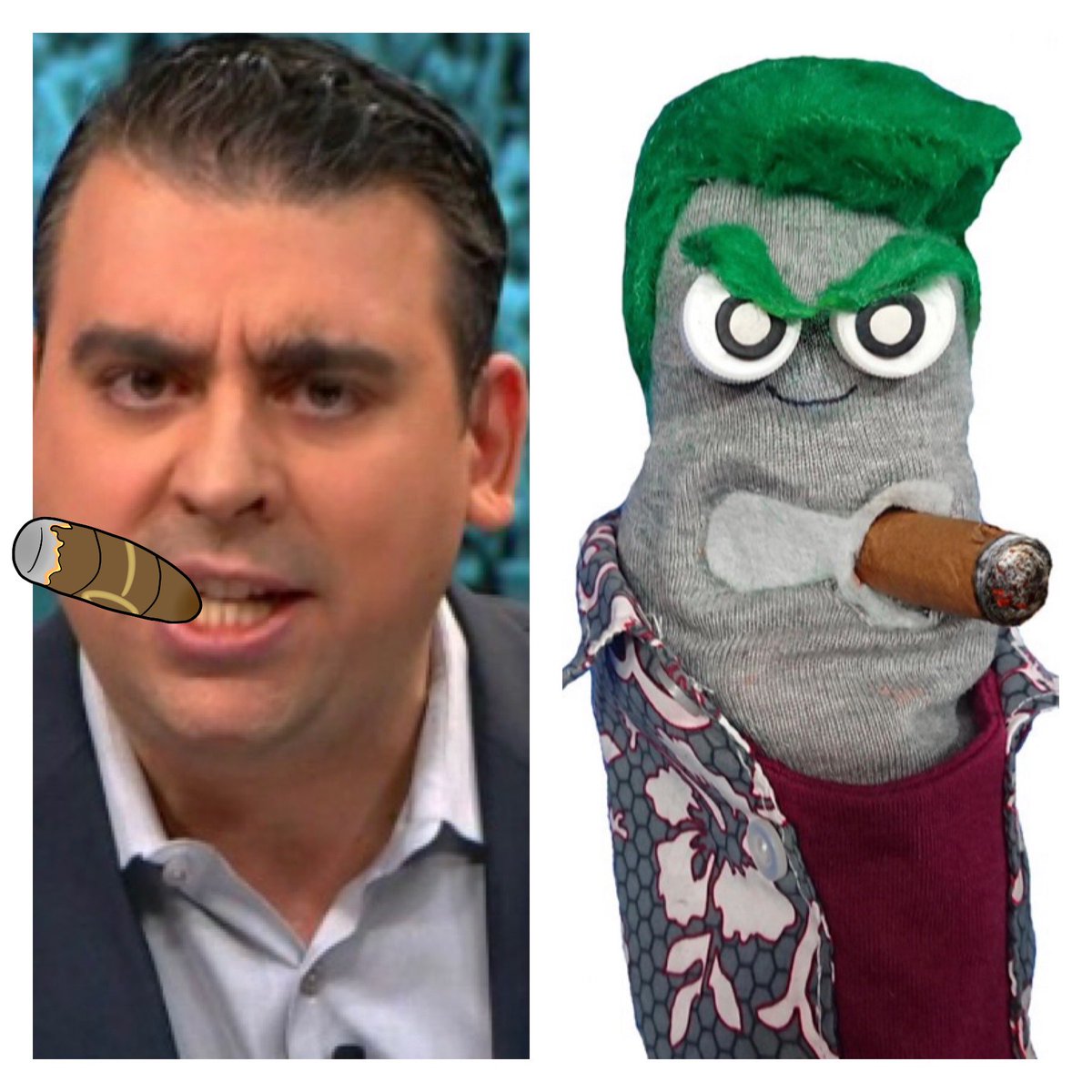 kat_trell's tweet image. @breakfasttv it occurred to me after the “I wake up with BT” segment this morning - seeing said with a cigar that he is a doppelgänger for Ed the Sock.  I’m not wrong 😬 😂
