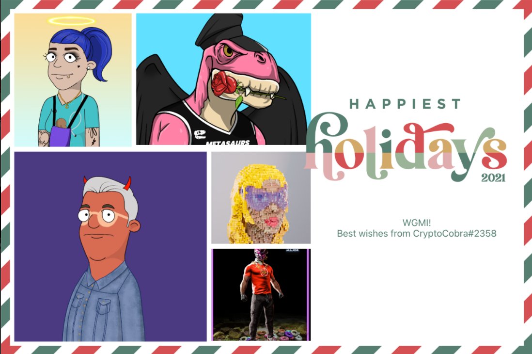 tommikopra's tweet photo. Nice to send greetings this year using the power of blockchain and NFTs 🔥
Thanks @joyproject_io @metasaurs @bricktopians @MetaverseArmy people and have a great 2022! https://t.co/ZgpB8sznDC