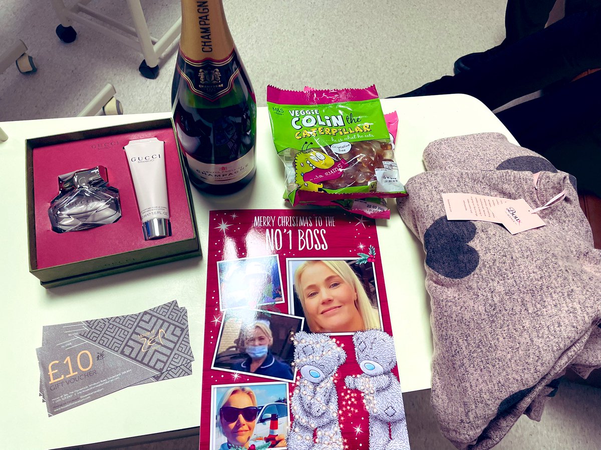 Gifts from my team ❤️feeling loved. I’m very lucky to have such a wonderful team