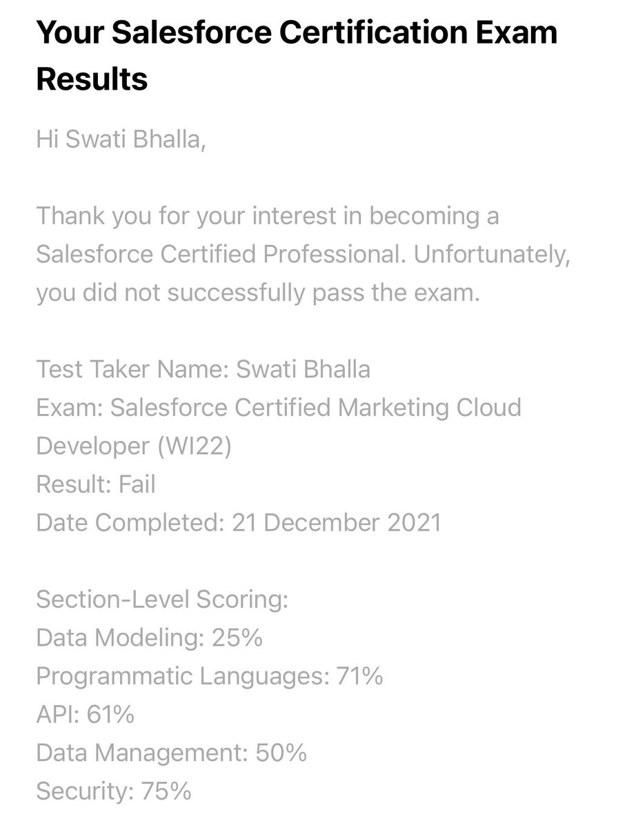 swatibhalla1's tweet image. I am not going to be disheartened, this is not a setback. I am even more motivated to clear this one now. STUDY MODE ON #Nexttry #Salesforce  #marketingcloud #developer