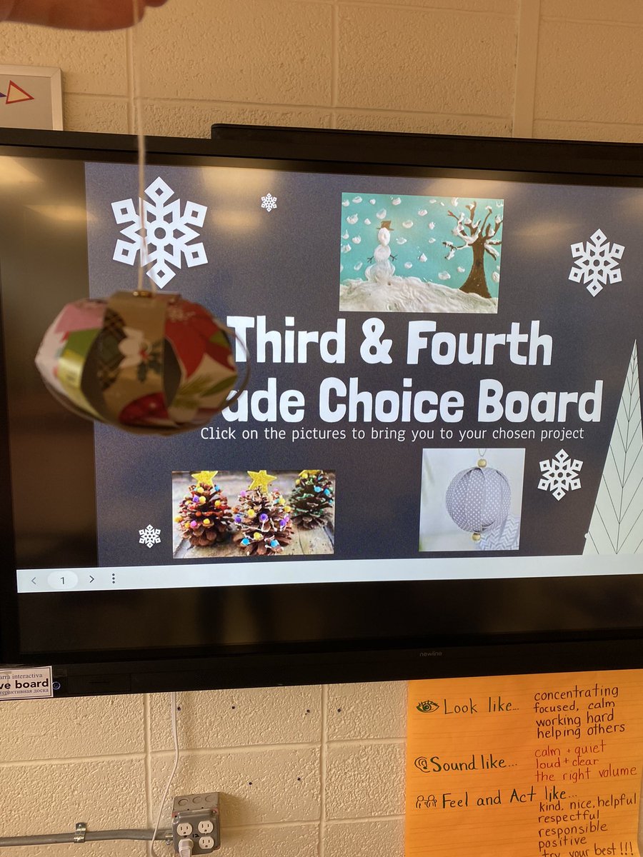 Winter STEM: 3rd and 4th grade have a choice board where they can choose which project they will build. They could make a variety of ornaments or options for non-holiday items as well!
