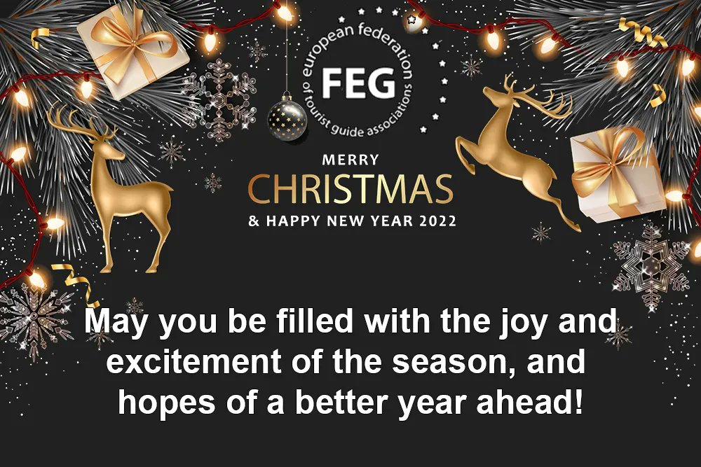 FEGTouristGuide's tweet image. During the holiday season, our thoughts turn gratefully to those who have made our success possible. It is in this spirit that we say thank you and send best wishes for the holidays and New Year.
#FEG_QualifiedTouristGuides #ReadyToGuide