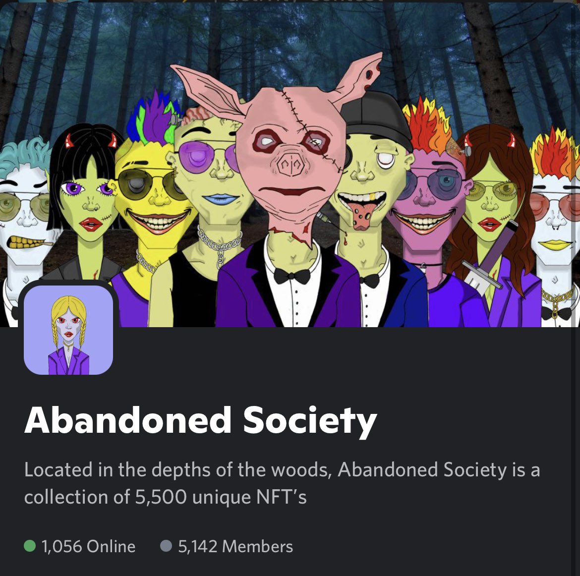 Tag other #NFT projects you’d like to see us collab with ⬇️⬇️

We have hit over 5k members in the discord with 1000 active. Best family out there 🔥🔥

Join: discord.gg/abandonedsocie… 

$btc $eth $sol