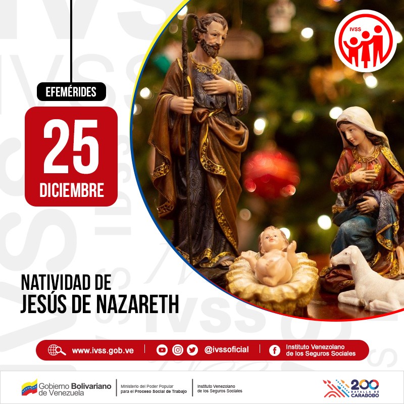 ivssoficial's tweet photo. #Efemérides 🗓️ | Un día como hoy #25Dic  nació Jesús de Nazaret  en un humilde pesebre en la aldea de Belén, en esta fechas las familias se reúnen para festejar la llegada del niño dios. #PorUnSeguroMásSocial @MagaGutierrezV @NicolasMaduro https://t.co/tOS2Nf9Gy8