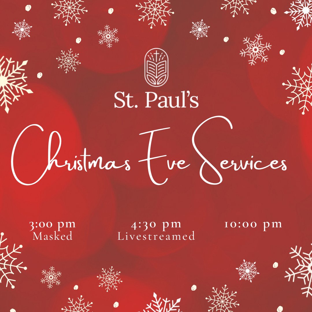 stpaulsfargo's tweet photo. “O come, let us adore him, Christ the Lord!” We would love for you to join us this Christmas Eve. The 3:00 service will be masked, so please pass this opportunity along to anyone who would prefer masked worship this year.

#christmaseve #christmaschurch https://t.co/k6ZwLGEQCK