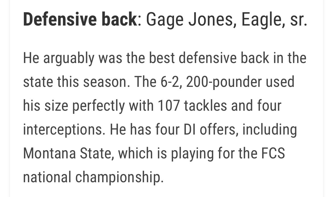 Thank you for the recognition <a href="/SBLiveID/">Idaho High School On SI</a>! Was blessed to have a great season with great teammates and coaches.