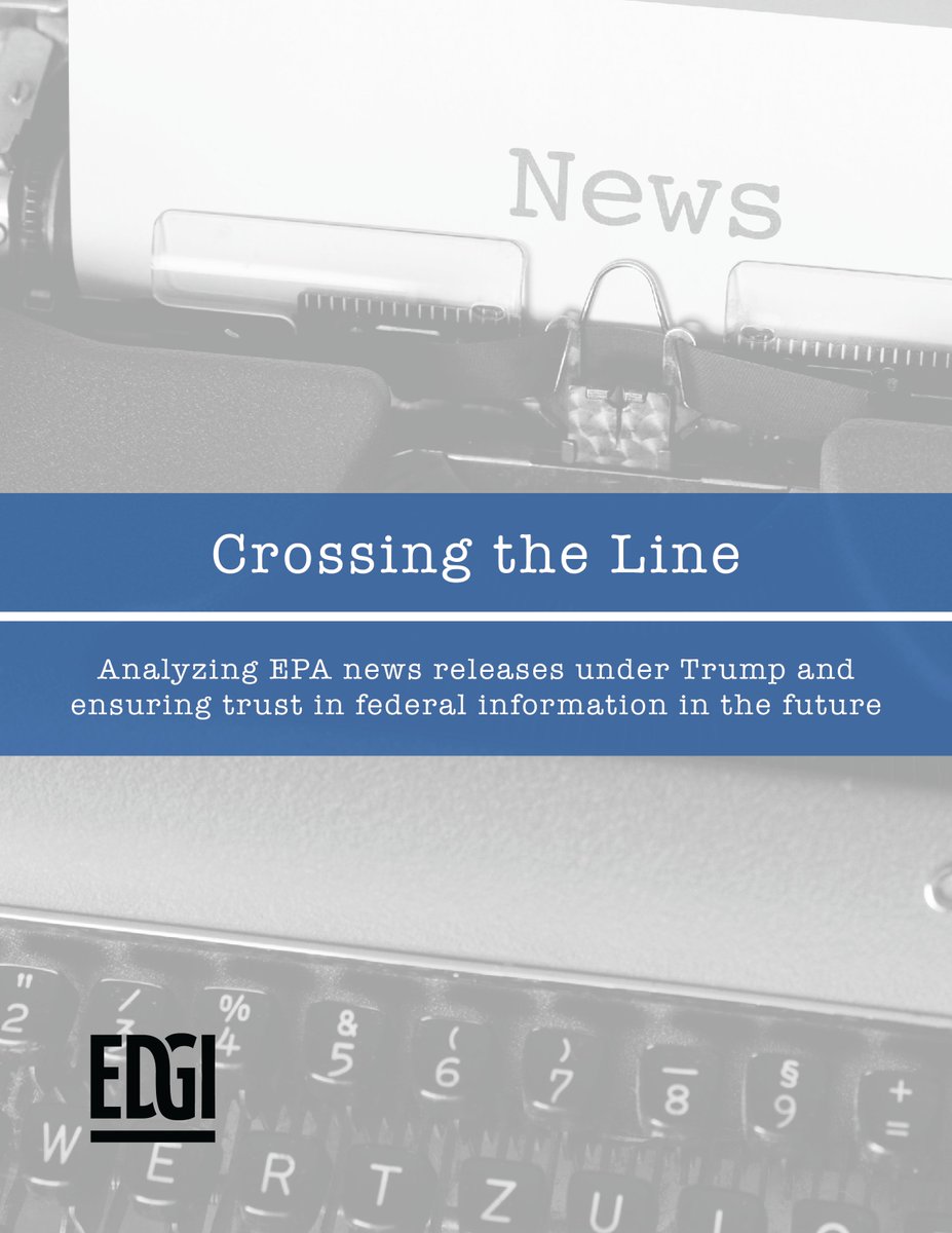 EnviroDGI's tweet photo. 1/ 🚨🚨🚨 EDGI’s Website Monitoring Team’s new report “Crossing the Line” analyzes #EPA news releases under Trump and recommends guidelines to protect federal information moving forward. Read the report: https://t.co/im8A6eZ1oQ 1/ https://t.co/ALWCLWpnBM