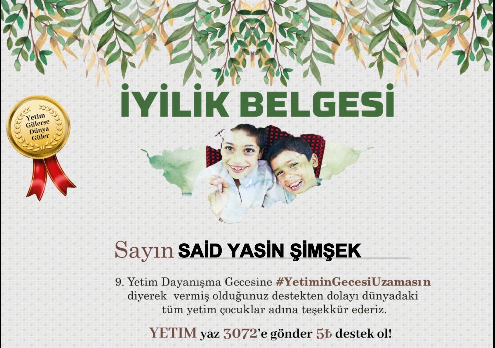 Sen de bu iyilik kervanına katıl ve yetimlere bir el de sen uzat.
Yetim gülerse dünya güler 🙂

#YetiminGecesiUzamasın