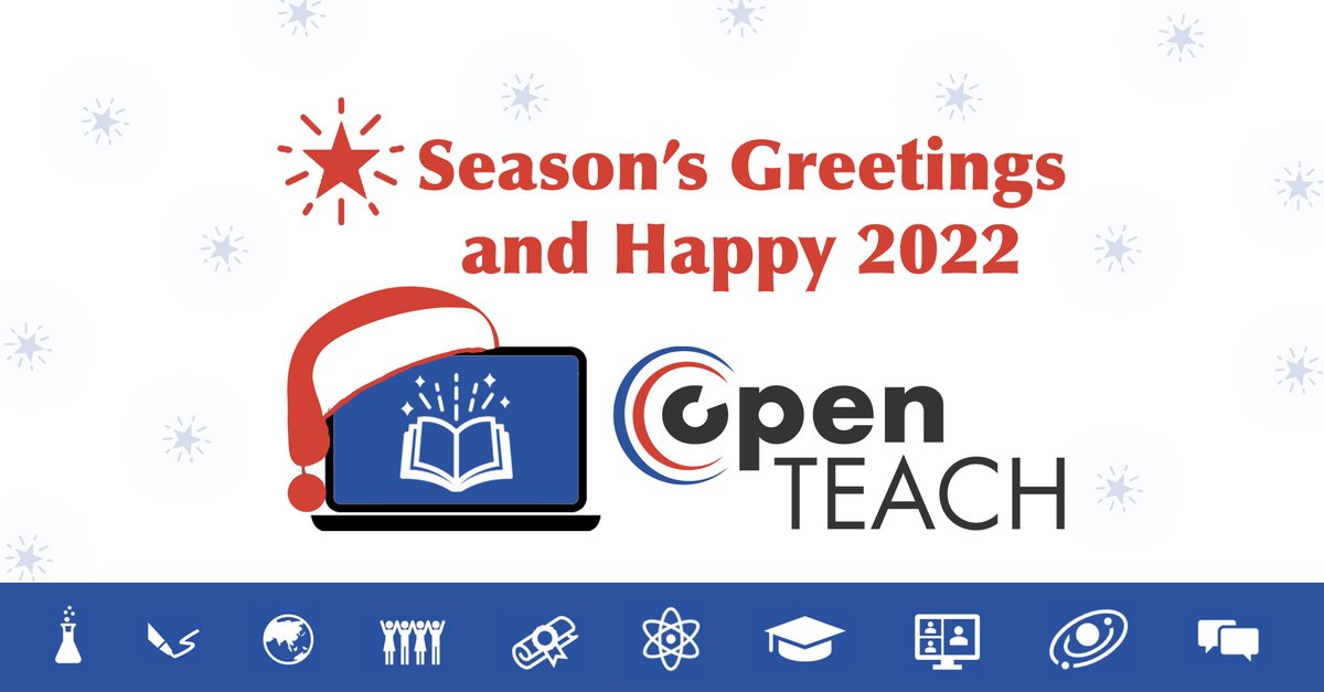 OpenTeachEU's tweet image. ⭐️Dear community, the Open Teach team wishes you Season&apos;s Greetings and Happy 2022! 
#OpenTeachProject  #OER #OEP #SeasonsGreetings