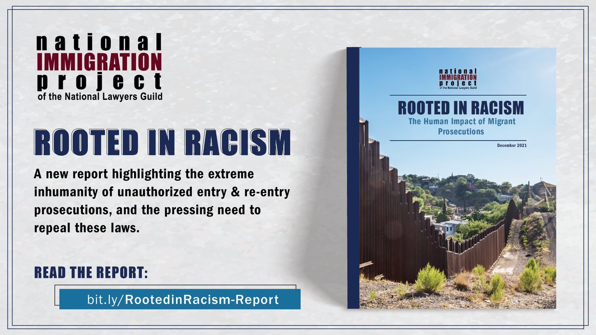 NIPNLG's tweet photo. 🆕NEW REPORT highlighting the stories of ppl cruelly prosecuted for illegal entry/re-entry, a troubling section of federal law that has explicit white supremacist origins.
 
Read the stories ➡️ https://t.co/YXCfuciOfX https://t.co/LnqND5lkoR