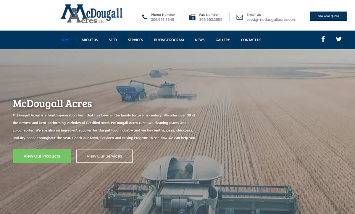McDougallAcres's tweet photo. It's official. The new website is LAUNCHED!! Head on over to https://t.co/Zw1RQ0QNzp and take a look around! We have some exciting new features including our Seed Quote option and submitting samples for our Buying Program which you can take advantage of right from your phone. https://t.co/zhyE0QYomP