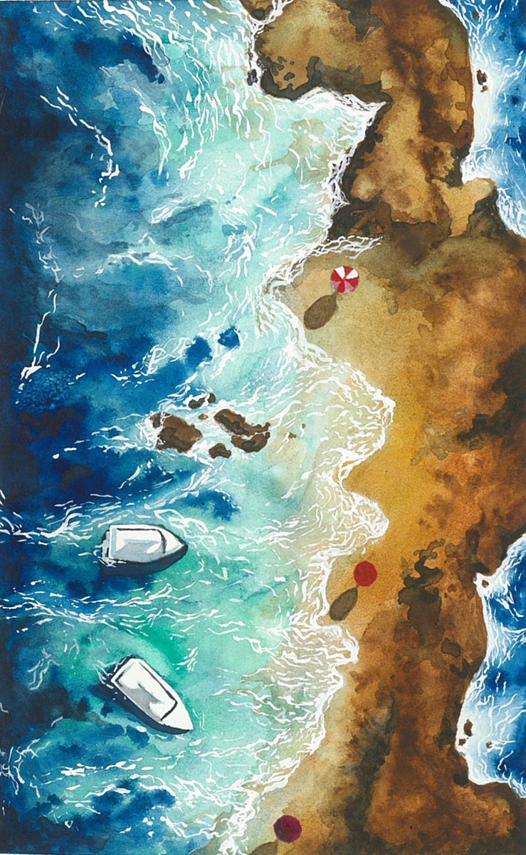 cassie_ohpeia's tweet photo. my lunchtime watercolors have been highkey sea-yearning vibes this last two weeks https://t.co/lOKeKMc3F0