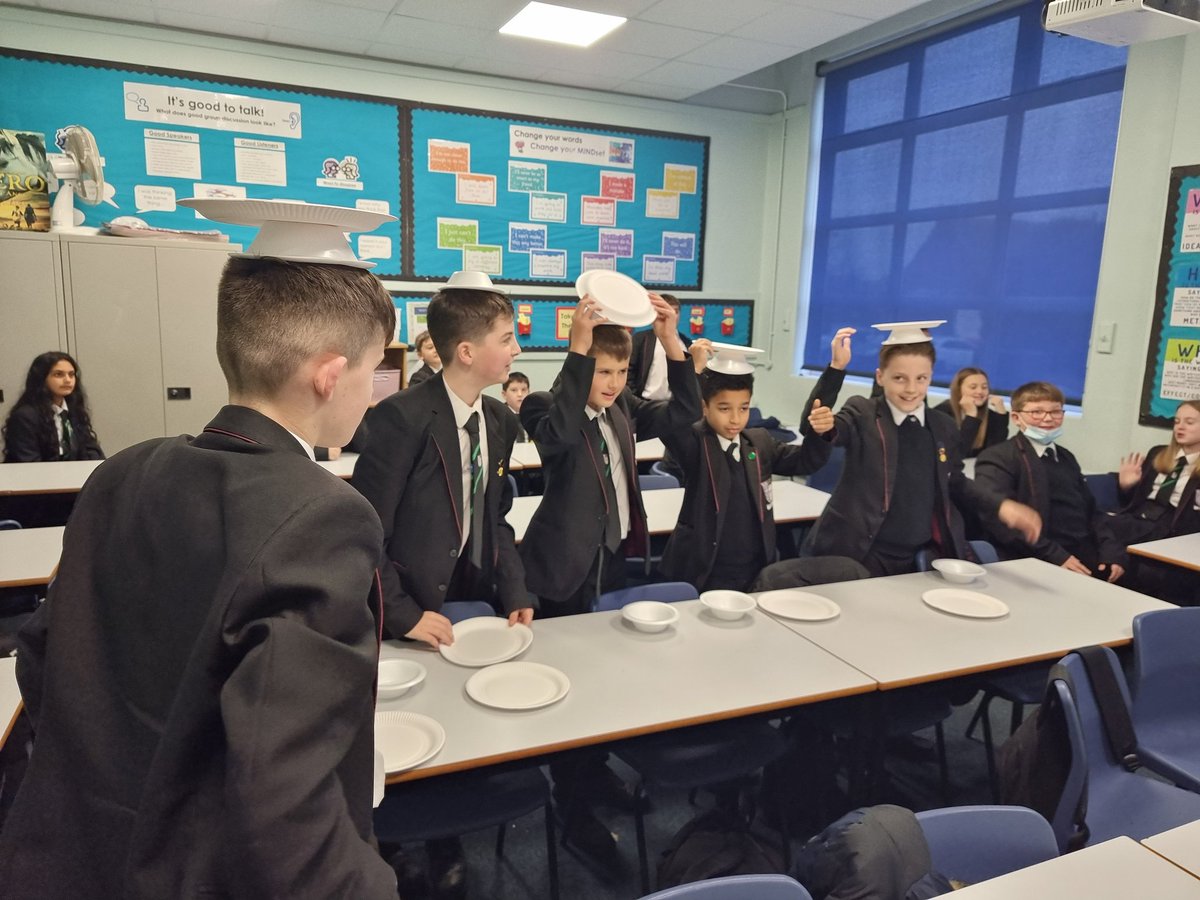 MissCavillRBHS's tweet photo. Yesterday, Year 7 took part in their @taskmaster challenge during their golden time. Our pupils showed so much creativity, team work skills and problem solving skills whilst having so much fun! ⚖☕✏🎨🖼 #rewards #christmasfun #taskmasterchallenge #thetaskmastersdecisionisfinal https://t.co/EaLq2mM3wx