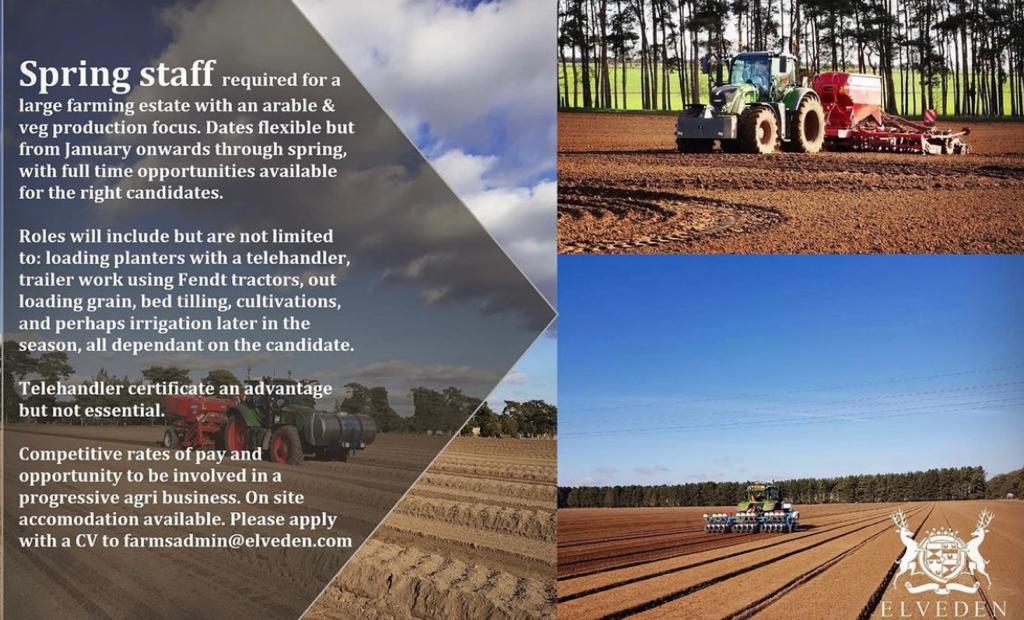 We are now recruiting for spring work, send your CV to the email below.