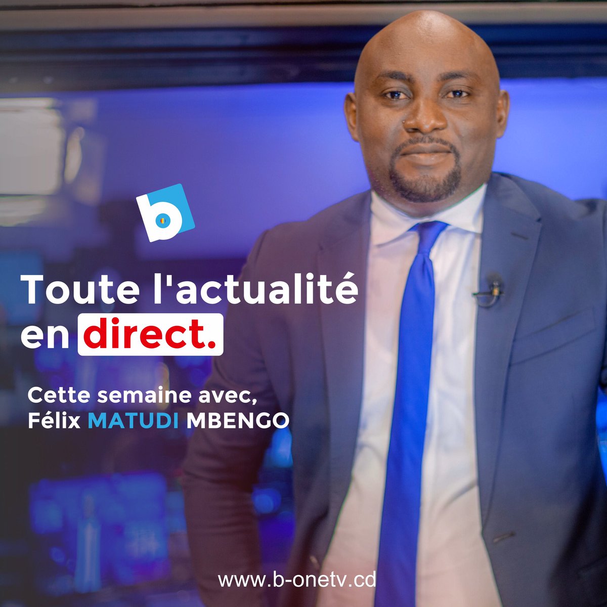 b_onetv's tweet photo. Cette semaine sur nos antennes.
Suivez toute l'actualité en direct sur #b_one_télévision en compagnie de @FelixMatudi 
Canalsat : Canal 341 TV / Canal 448 Radio FM : 87.8MHZ
TNT : Canal 5
#EASYTV  : Canal 5 
Bleusat / #StarTimes 

https://t.co/sG1xJfECb6 https://t.co/eE2d7lz0Nd